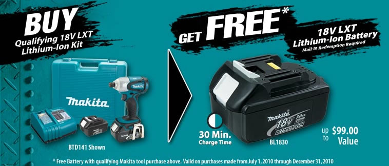 Free Makita Battery Mail In Rebate