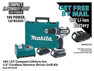 Makita Get Free By Mail - 18V Li-Ion Battery