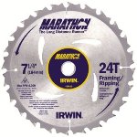 Irwin 24030 Marathon 7-1/4-Inch 24 Tooth Carbide Bl -10pack-