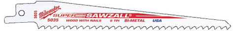 Milwaukee 48-00-5037 Super Sawzall Blade 6 Teeth per Inch 12 in. Length