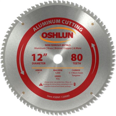 Oshlun 12" 80TCG Non-Ferrous Saw Blade