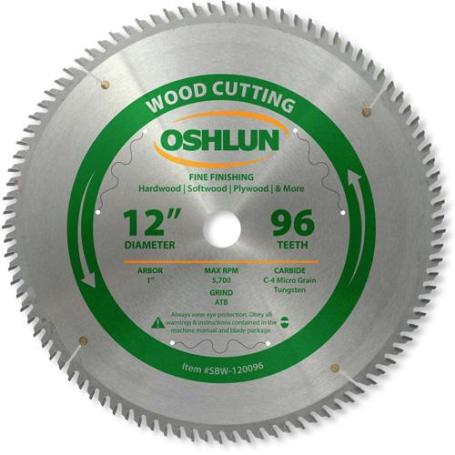 Oshlun 12" 96ATB Carbide Blade