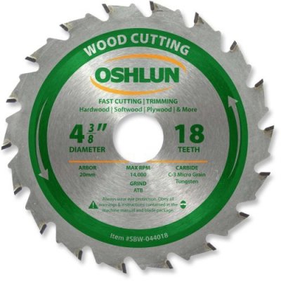 Oshlun SBW-044018 4-3/8 18T Carbide Blade