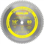 Oshlun 10" 80T Carbide Bl for Melamine/Laminates