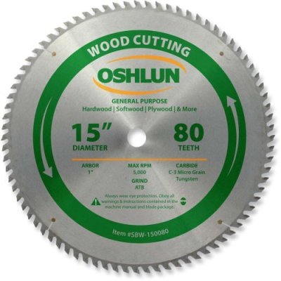 Oshlun SBW-150080 15" 80T Carbide Blade